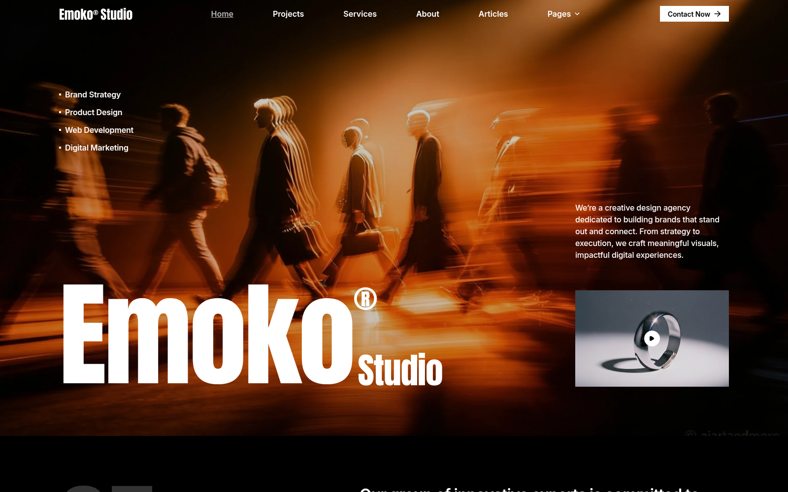 Emoko Studio template — homepage preview