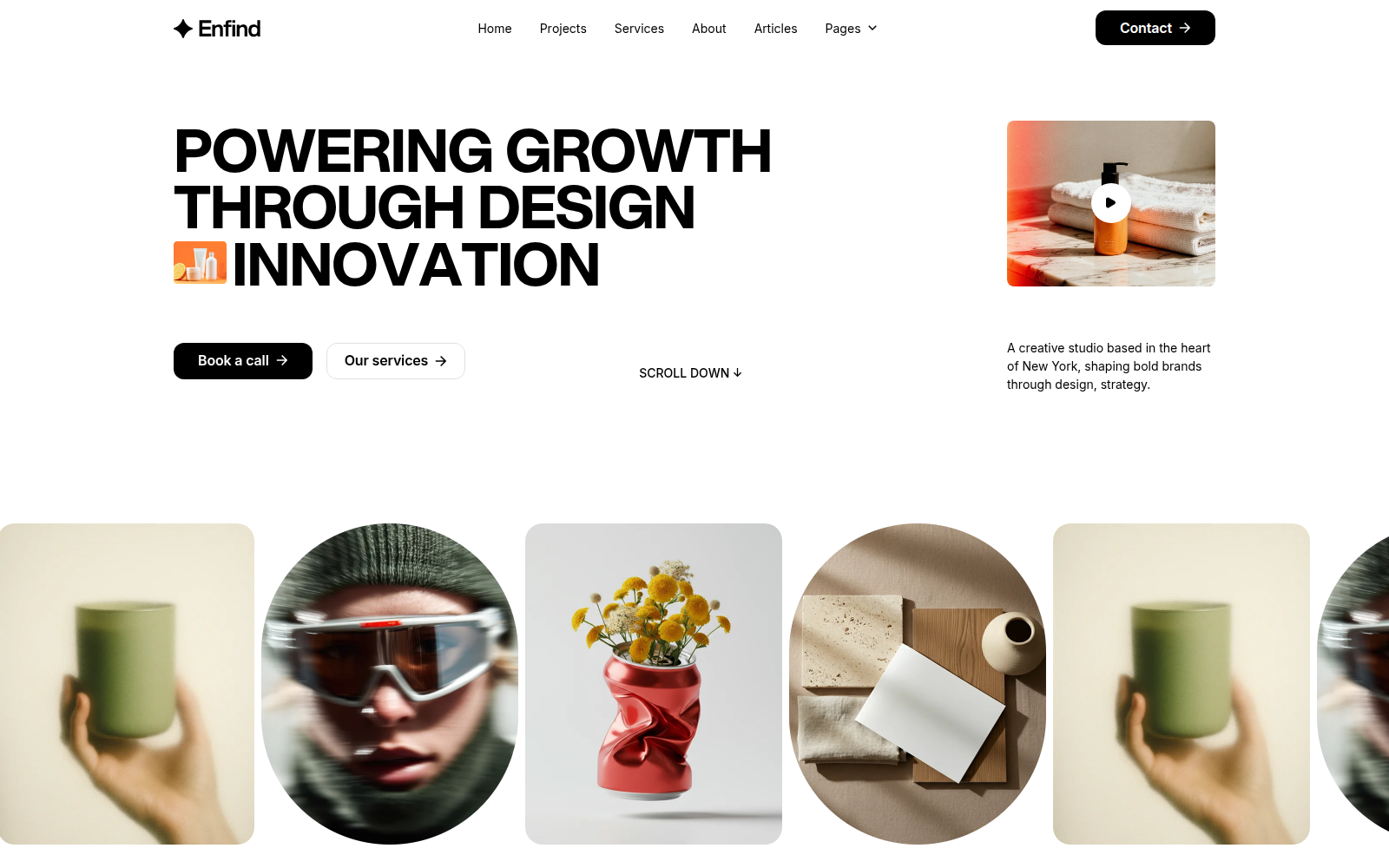 Enfind template — homepage preview