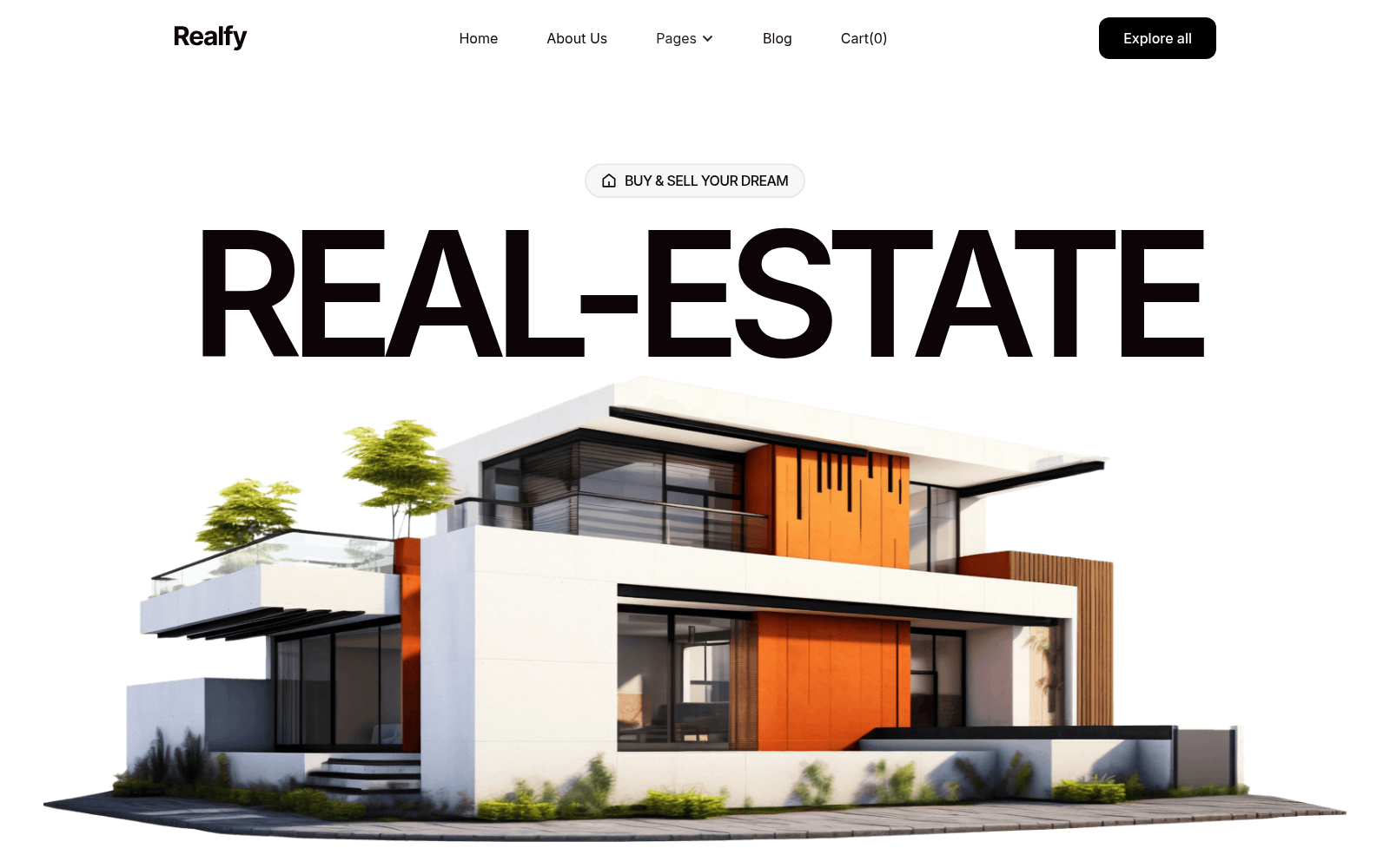 Realfy template — homepage preview