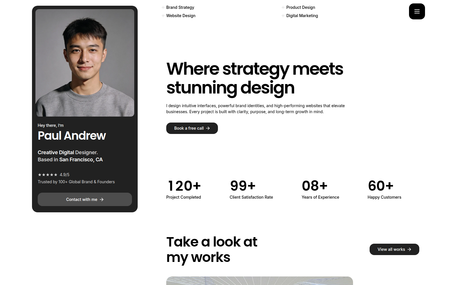 Paul.A template — homepage preview