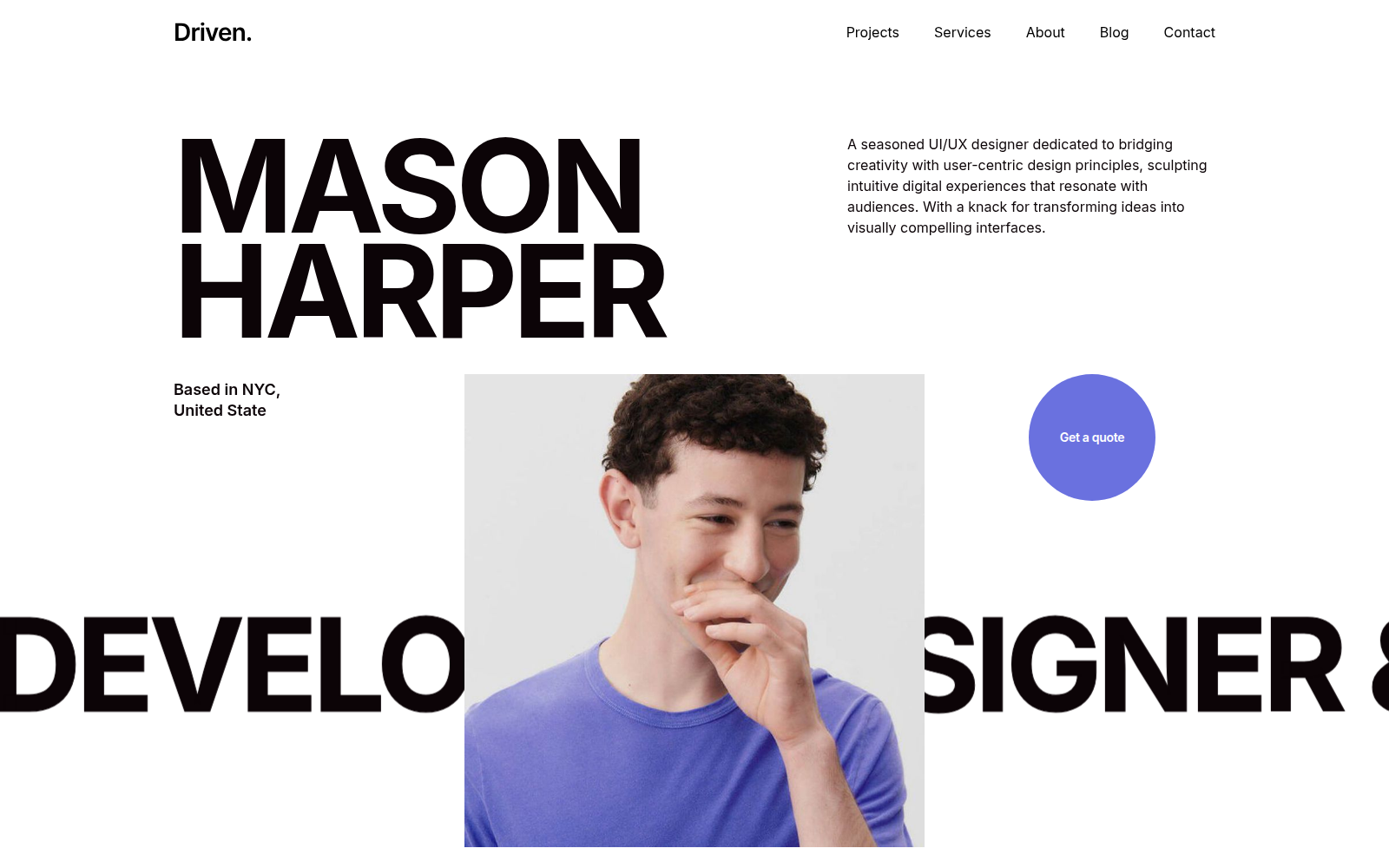 Driven. template — homepage preview
