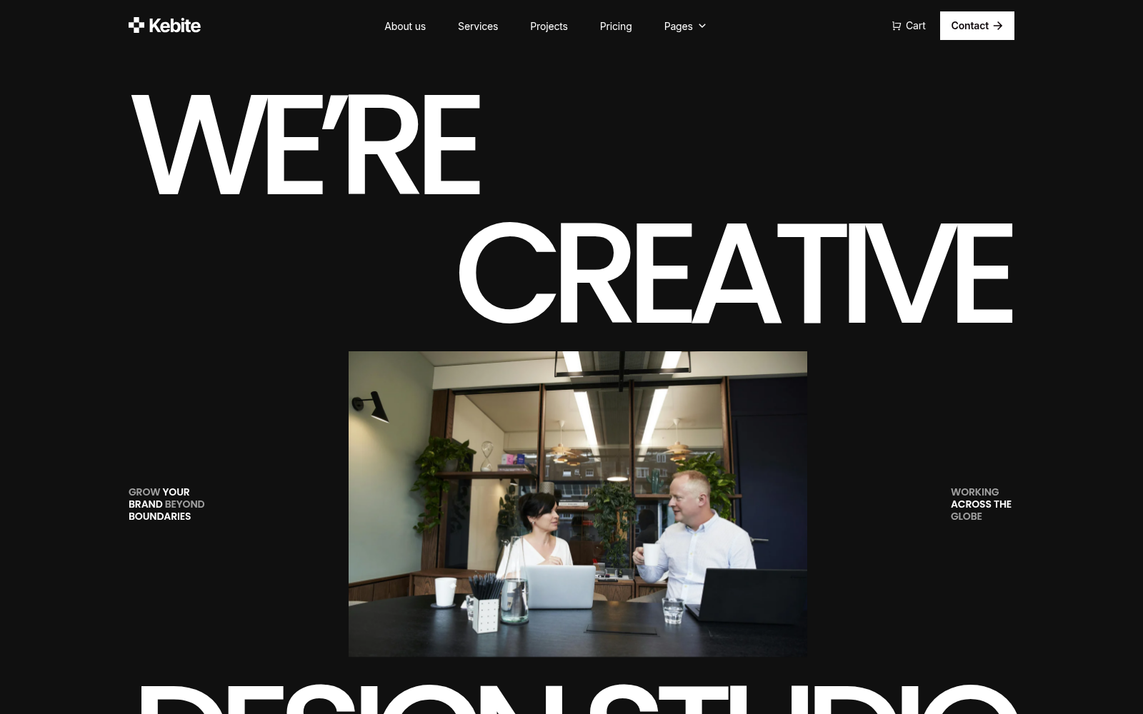 Kebite template — homepage preview