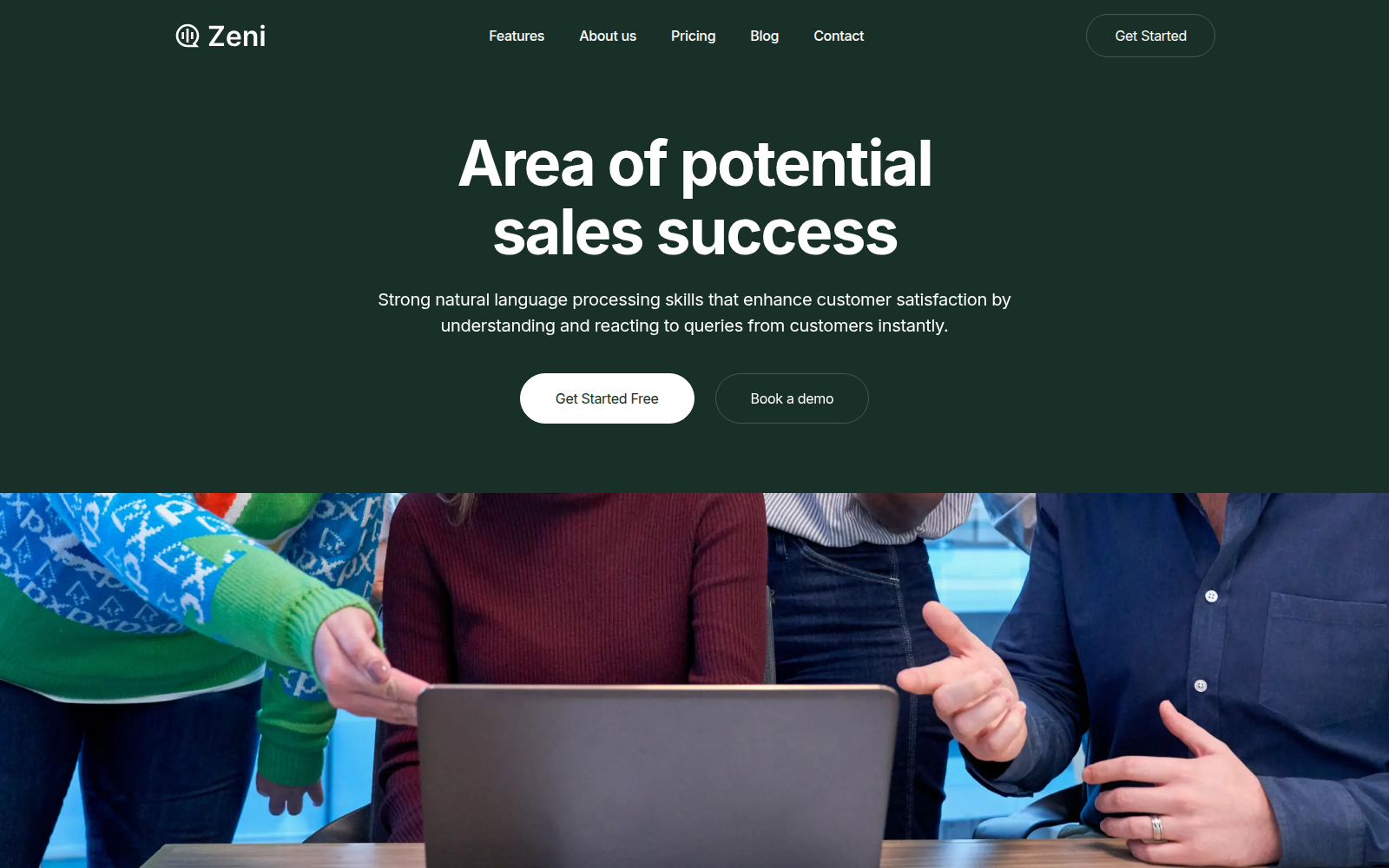 Zeni template — homepage preview