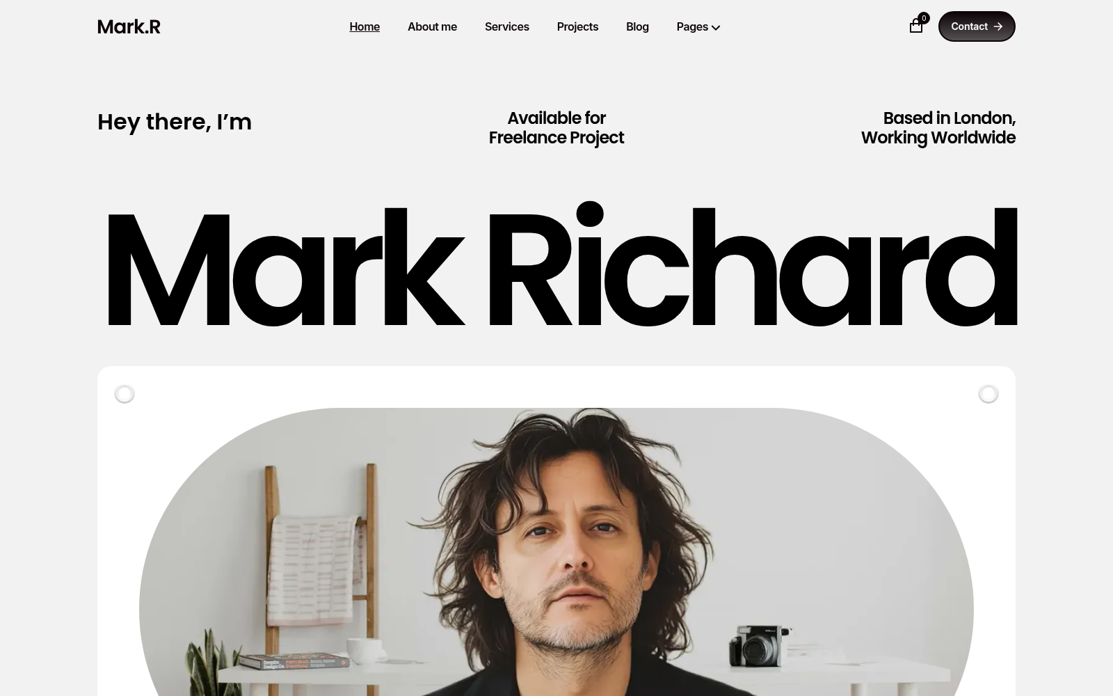 Mark.R template — homepage preview