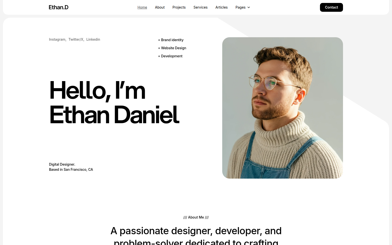 Ethan.D template — homepage preview