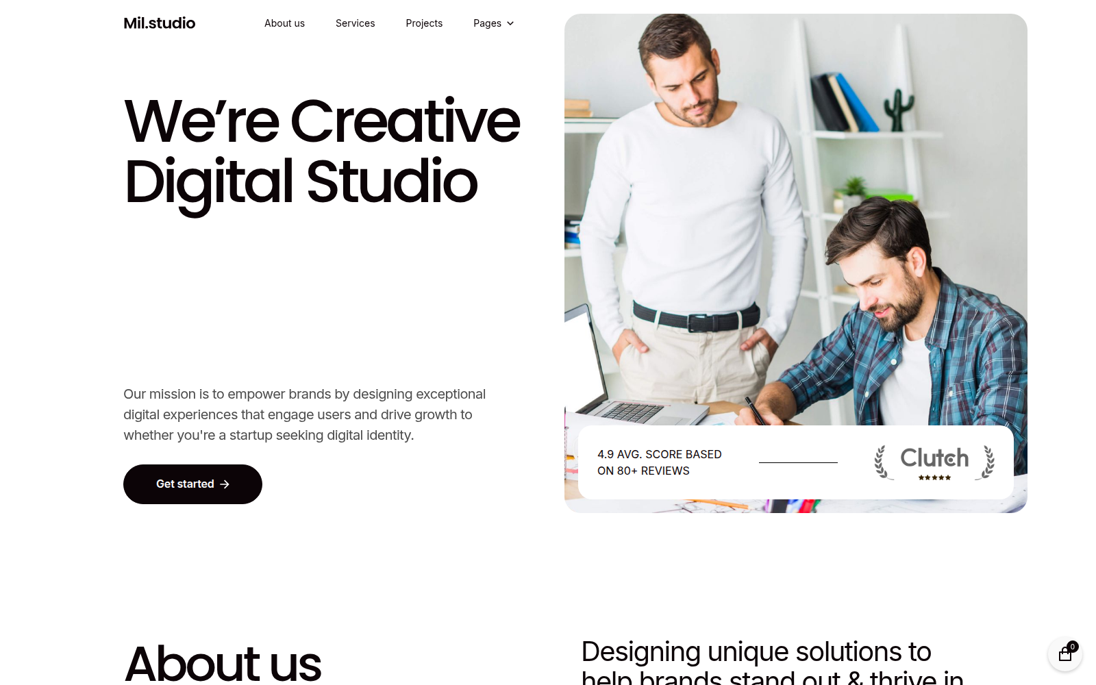 mil-studio template — homepage preview