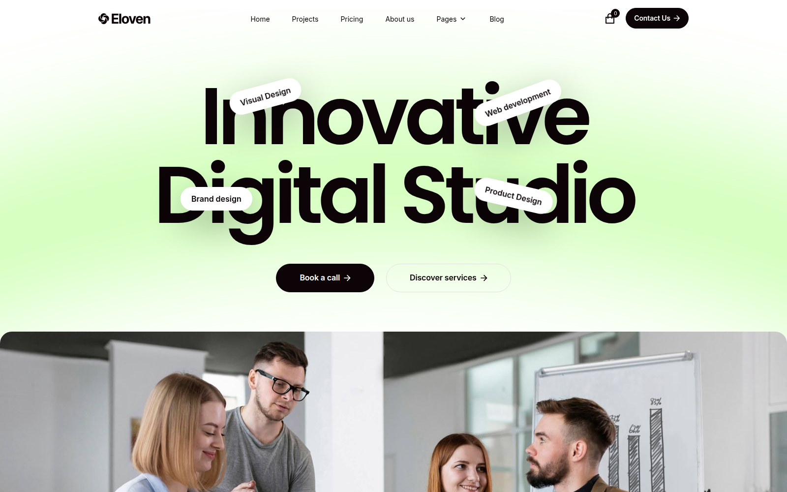 Eloven template — homepage preview