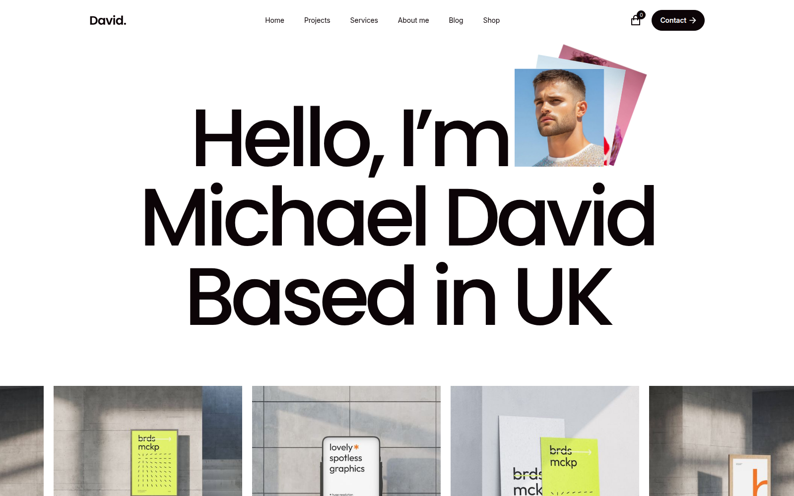 David. template — homepage preview