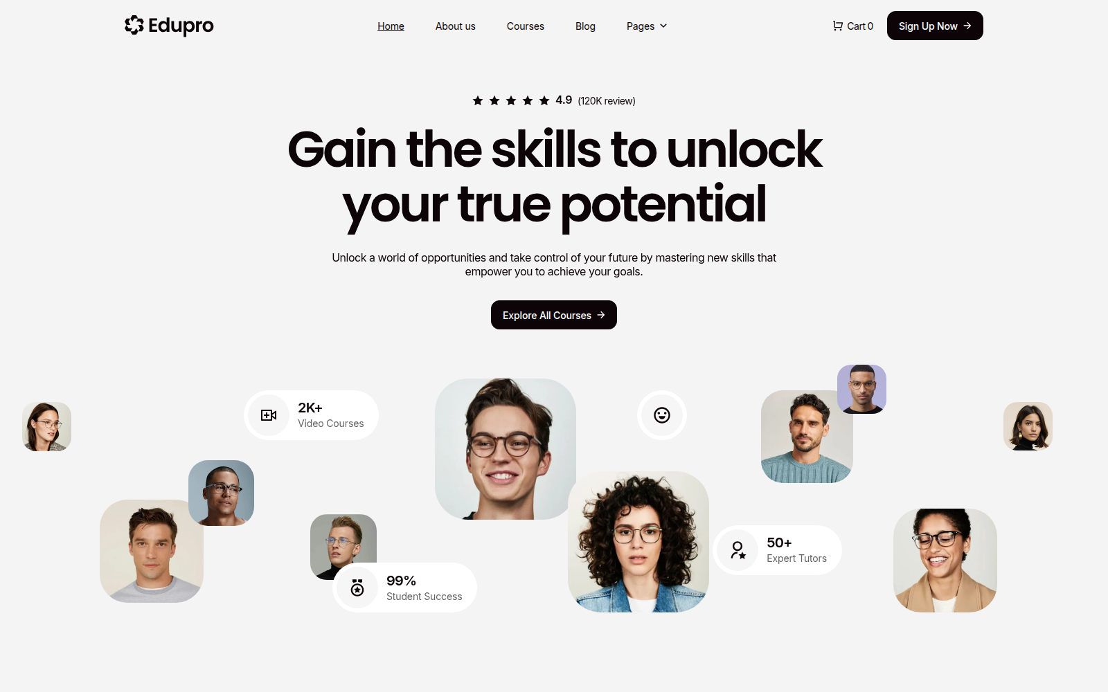 Edupro template — homepage preview