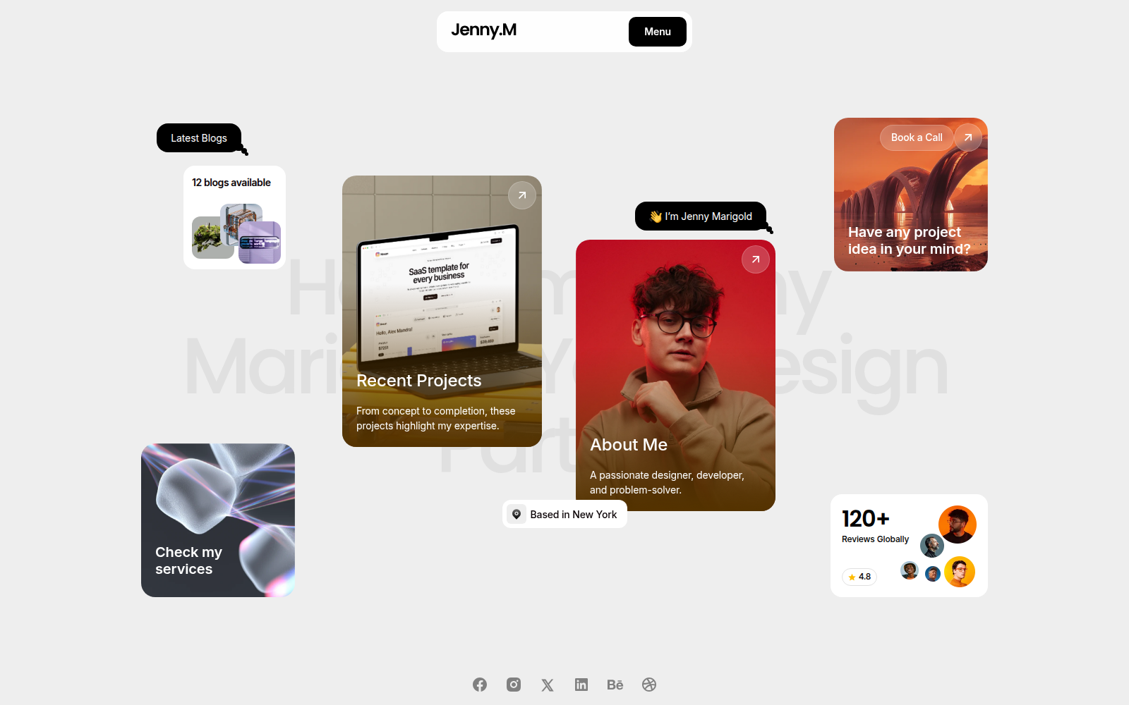 Jenny.M template — homepage preview