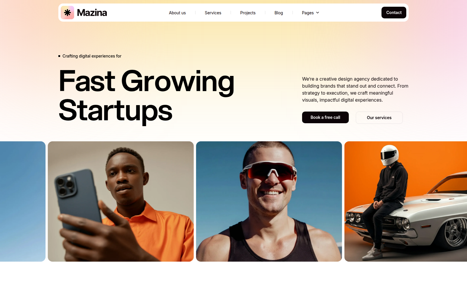 Mazina template — homepage preview