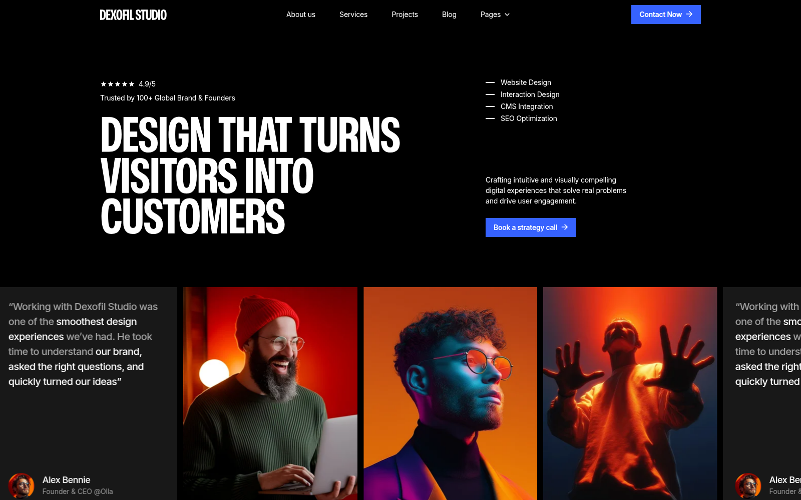 Dexofil template — homepage preview