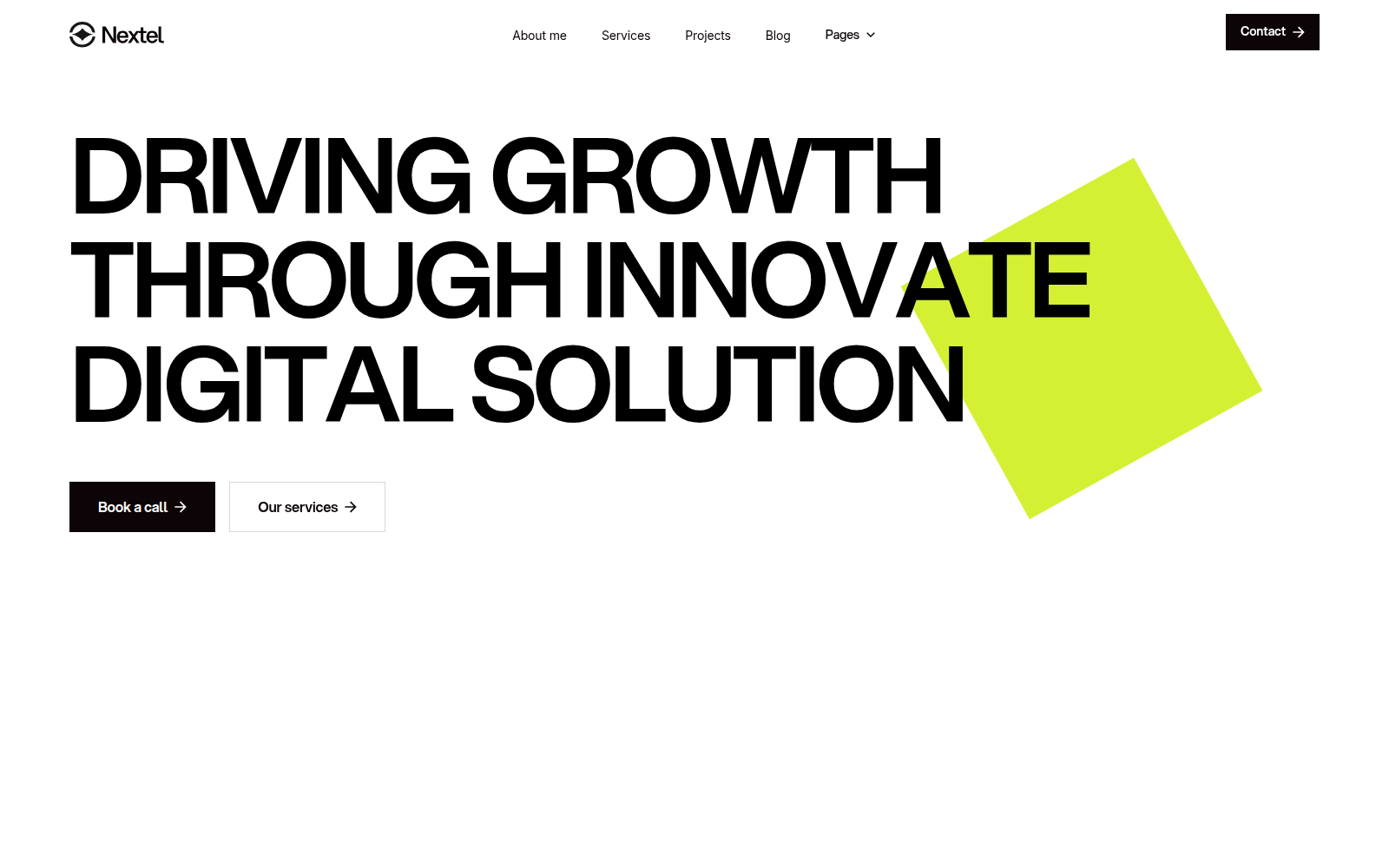 Nextel template — homepage preview