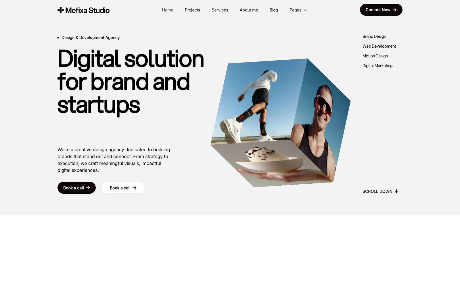 Mefixa Studio template — homepage preview