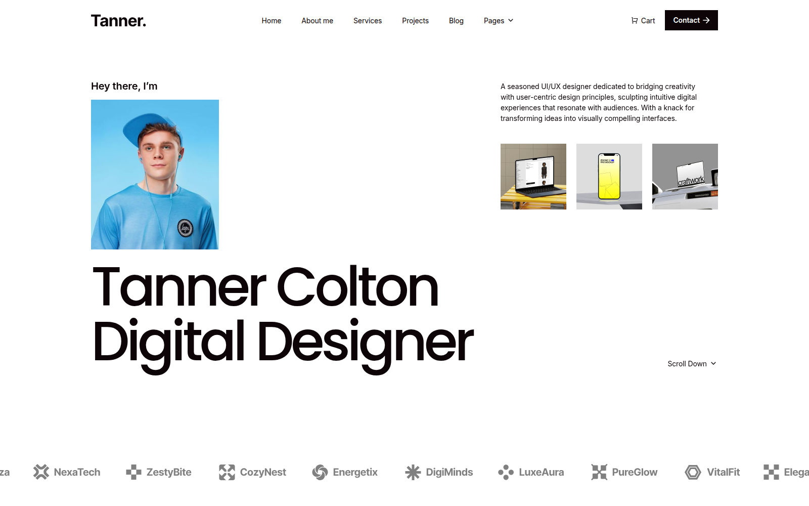 tanner template — homepage preview